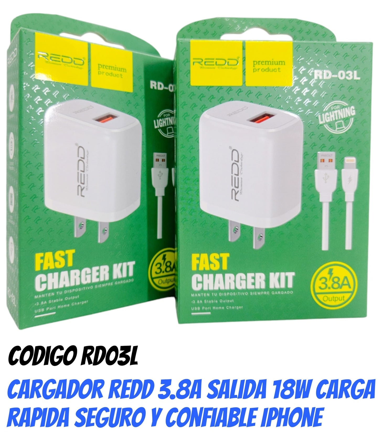 CARGADORES REDD DE CARGA RAPIDA - IPHONE 18W