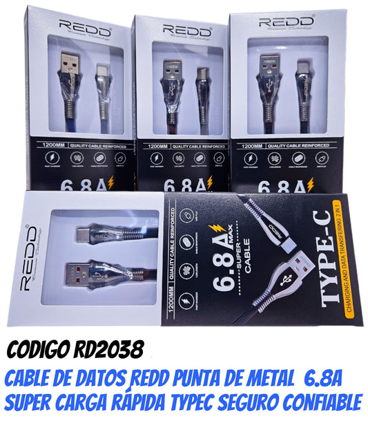 CABLE DE DATOS REDD TIPO C PUNTA DE METAL