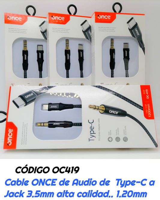 CABLE DE AUDIO ONCE - TIPO C A JACK 3.5MM